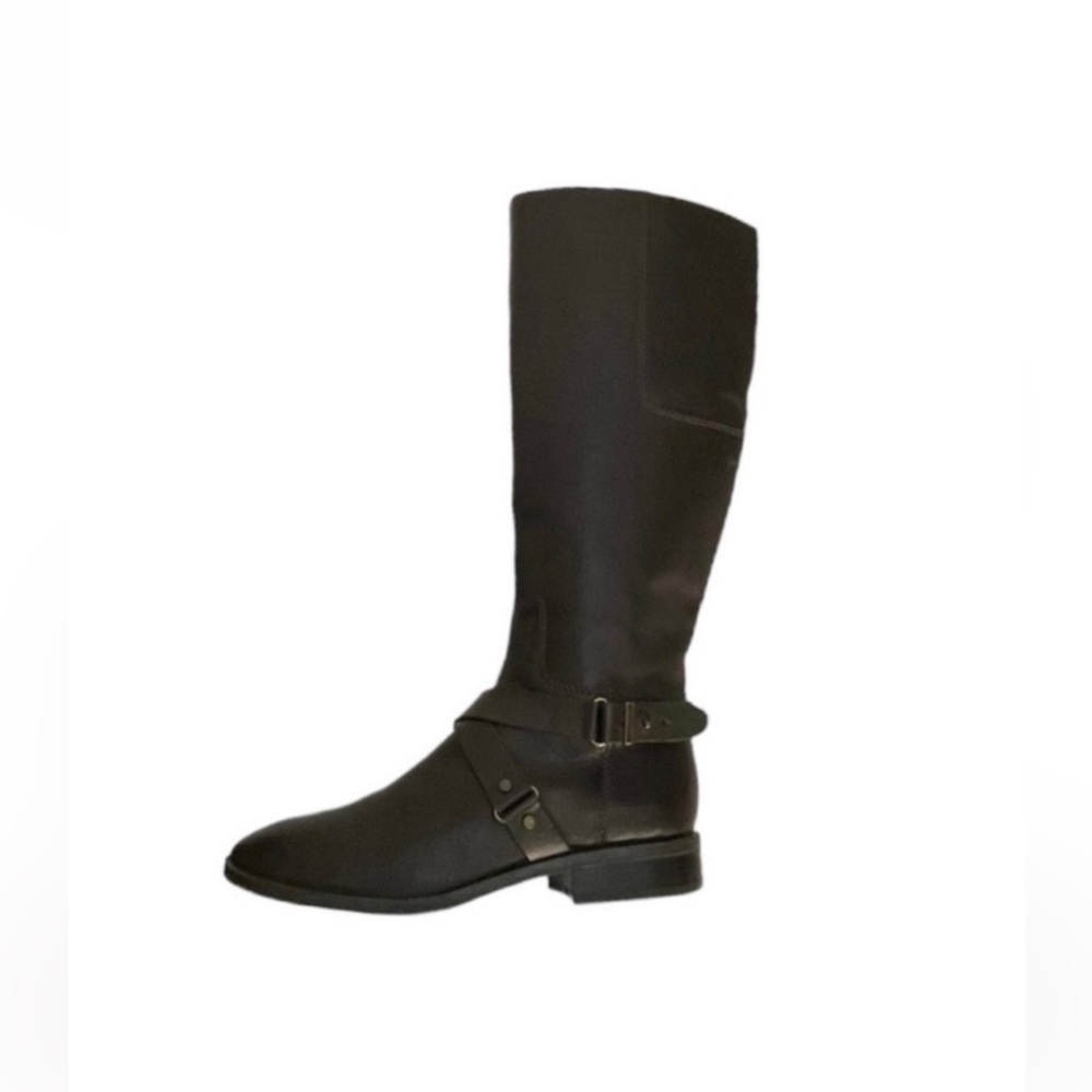 Nine West classic brown leather knee high equestrian tall riding boots 7 1/2